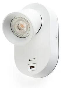 STENSKA SVETILKA CORB BELA GU10 + USB FR40135