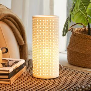 Pauleen Namizna svetilka PURE SUNKISS, bela, višina 27 cm, porcelan, Bela, Dnevna soba / jedilnica, Keramika, Mladostno bivanje