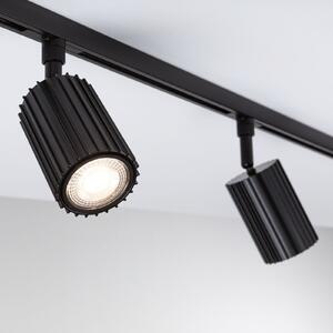 Paulmann URail tirni reflektor Lirena, črn, Ø 6 cm, GU10, zatemnjen, Črna, Dnevna soba / jedilnica, Kovina, Sodobni