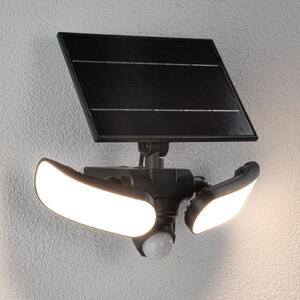 Paulmann Solarna zunanja stenska svetilka Sonlig, antracitna, senzor IP65, Črna, Plastika, Sodobni