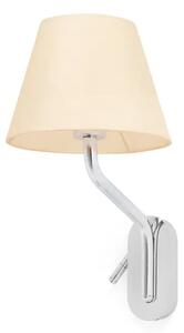 ETERNA KROMIRANA STENSKA SVETILKA E27 15W Z DESNIM ČITALNIKOM FR24006-11