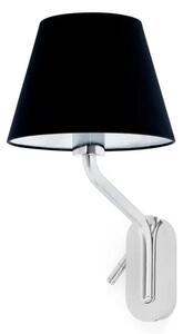 ETERNA KROMIRANA STENSKA SVETILKA E27 15W Z DESNIM ČITALNIKOM FR24006-12
