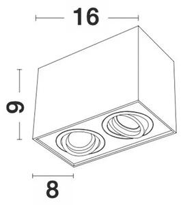 Stropna svetilka RENDE ČRNA barva GU10 2x10 W IP20 220-240 V NL998092