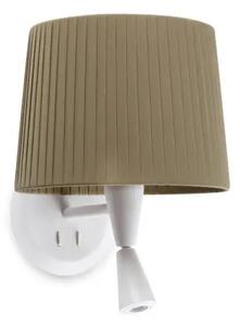 STENSKA SVETILKA SAMBA BELA READER S ČRTASTO ŽARNICO E2 FR64308-37