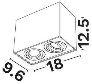 Stropna svetilka RENDE ČRNA barva GU10 2x10 W IP20 220-240 V NL820603