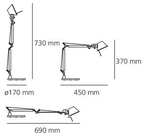 TOLOMEO MIKRO NAMIZNA SVETILKA ČRNE OBLIKE E14 S PODSTAVKOM AR011830