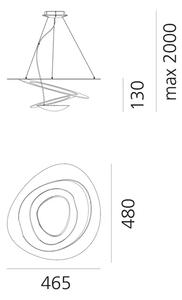 PIRCE MICRO LED VISEČA SVETILKA ZLATA 27W 3000K 2753lm AR1249020A