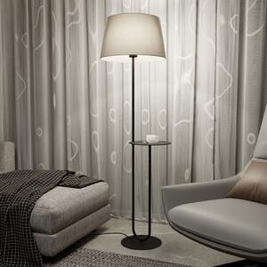 EMIBIG LIGHTING Hotelska talna svetilka, bež/črna, višina 150 cm, tkanina/kovina, Bež, Dnevna soba / jedilnica, Tkanine / tekstil, Sodobni