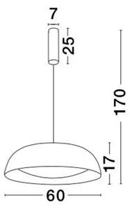 VISEČA LED SVETILKA LANDON 41W/3000K/3603lm/DIMM/IP20/ ČRNO-BAKRENA NL86009