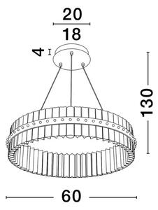VISEČA LED SVETILKA KEZO/3000K/45W/4679Lm/PLATINASTO ZLATA NL9019733