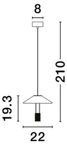 ANAFI VISEČA LED SVETILKA/3000K/8W/395Lm/ČRNA NL9695275