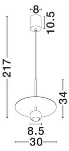 VISEČA LED SVETILKA EDEM/3000K/8W/590Lm/ČRNA NL9870043