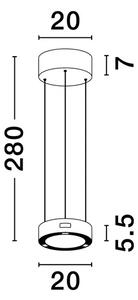 VISEČA LED SVETILKA AFI/3000K/24W/1712Lm/BELA NL9870017
