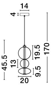 VISEČA LED SVETILKA BALLY/3000K/20W/2686Lm/ČRNA IN DIMNO SIVA NL9030555