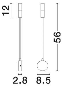 SONICA STENSKA SVETILKA LED/3000K/6W/453Lm/ČRNA NL9701620