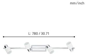 REFLEKTOR 4xLED GU10, 4X5W, 4X400lm, KROMIRANA/BELA DAVIDA 92087