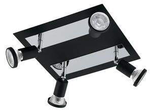 REFLEKTOR 4xLED GU10, 4X5W, 4X400lm, KVADRATEN, KROMIRAN/ČRN SARRIA 94966