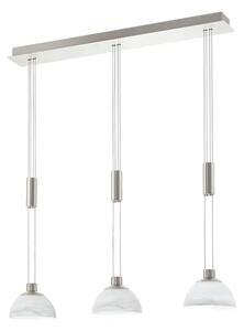 VISEČA SVETILKA 3xLED 3X6W, 3X460lm, JEKLO/NIKEL-MAT, ALABASTER BELO STEKLO MONTEFIO 93468
