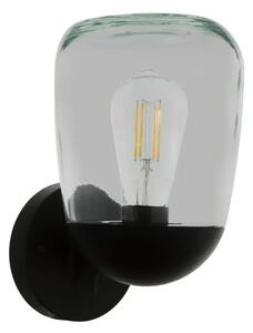 ZUNANJA STENSKA SVETILKA 1xE27 60W, IP44, ALUMINIJASTA/STEKLENA/ČRNA DONORSKA SVETILKA 98701