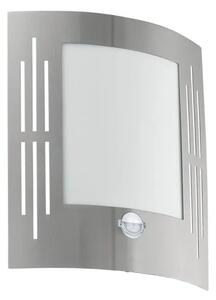 ZUNANJA STENSKA SVETILKA 1xE27 S SENZORJEM, INOX CITY 88144