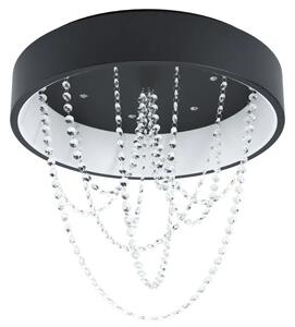 STROPNA SVETILKA 1xLED 34W + 6X5,4W, PROM 595, Z DALJINSKIM UPRAVLJALNIKOM, ČRNO/KRISTALNO BERLONA 39762