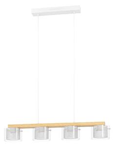 VISEČA SVETILKA 4xLED 4X3,7W, RGB + BELA, LESENA/BELA PORTICO-Z 900881