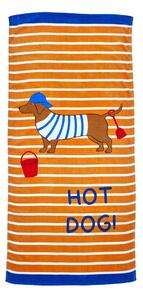 Oranžna bombažna brisača za na plažo 76x160 cm Hot Dog – Catherine Lansfield