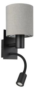 STENSKA SVETILKA/2 E27 LED 3,58 W, NIKEL-MAT, ČRNO/RJAVA PLASTIKA 900701