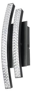 STENSKA SVETILKA 1xLED 8W, ČRNO/PROZORNO STEKLO LEJIAS 99803