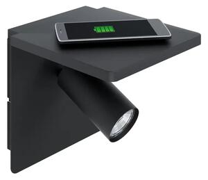 STENSKA SVETILKA 1xLED GU10, 5W, Z BEŽ MOBILNIM POLNILNIKOM, ČRNE OPEKE 98263