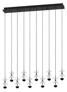 VISEČA SVETILKA/10, LED 10X2,5W, G 870, ČRNA/PIANOPOLI KRISTAL 390278