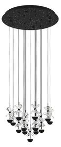VISEČA SVETILKA/15, LED 15X2,5W, PROM 500, ČRNA/KRISTAL PIANOPOLI 390277