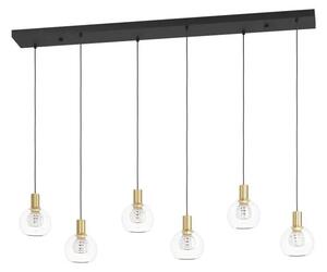 VISEČA SVETILKA 6xLED 6X5,4W, D-1380, ČRNA/MEDENINA/STEKLO TERQUE 390281