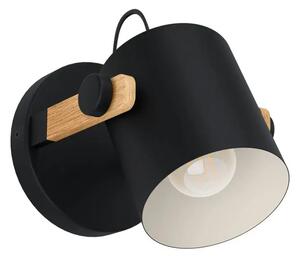 STENSKA SVETILKA 1xE27 LES/ČRNA/KREM HORNWOOD 43518