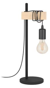 NAMIZNA SVETILKA 1xE27 ČRNI KABEL/LES TOWNSHEND 43515