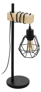 NAMIZNA SVETILKA 1xE27 ČRNI KABEL/LES TOWNSHEND 5 44079