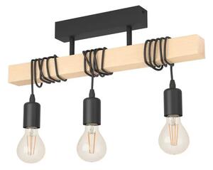 STROPNA SVETILKA 3x E27 ČRNI KABEL/LES TOWNSHEND 43511