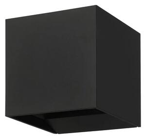 ZUNANJA STENSKA SVETILKA 2xLED 2X2,8W, 100X100 KOCKA ČRNA CALPINO 3 901064