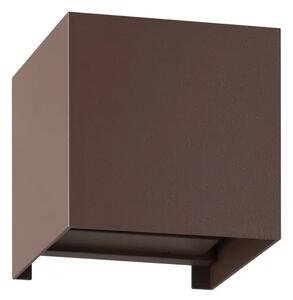 ZUNANJA STENSKA SVETILKA 2xLED 2X2,8W, 100X100 KOCKA RJAVA CALPINO 3 901066