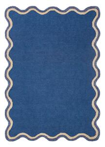 Temno modra ročno tkana preproga iz mešanice volne 120x170 cm Rivo Wool – Flair Rugs