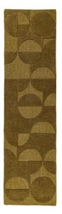 Temno zelen ročno tkan volnen tekač 60x230 cm Gigi – Flair Rugs