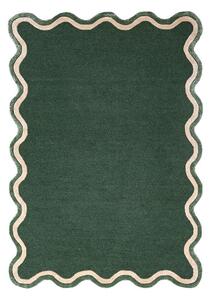 Temno zelena ročno tkana preproga iz mešanice volne 120x170 cm Rivo Wool – Flair Rugs