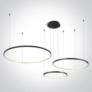 VISEČA SVETILKA 3x ČRNI OBROČ 40cm/60cm/80cm 65W WW IP20 230V ZATEMNLJIVA DM63150B/B/W