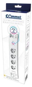 380-108 4-POLNA VTIČNICA + 2xUSB, PREDNAPETOSTNA ZAŠČITA, 2m bela 3856024405959#
