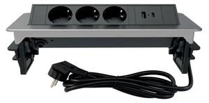 235-101 VTIČNICA S 3 VRATI, SCHUKO, 16A 250 V~ 3680 W, USB A+C, NIKEL 3856024405867