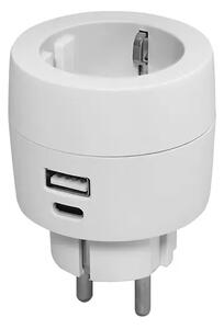 240-801 VTIČNICA Z USB POLNILNIKOM A+C, 3,4 A 17 W, BELA 3856024406147
