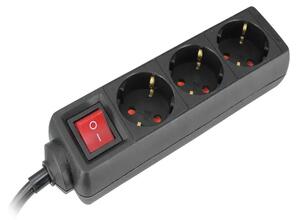 232-326 TROJNA PRENOSNA VTIČNICA 16 A 250 V ~ 3500 W S STIKALOM, ČRNE BARVE 3856024406178