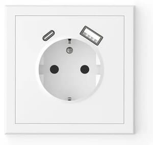 043-519 ADRIA - VIJAČNA VTIČNICA 2P+E/16A/250V/VIJAČNA + USB A + USB C BELA 3856024407786
