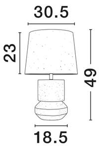 IZUMI TERRACOTTA KERAMIČNA BEŽ NAMIZNA SVETILKA LED E27 12 W 100–240 V IP20 Žarnica NL9001060