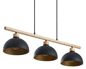 LindbyLindby - Tirzana 3 Obesek Svetilka Black/Light Wood Lindby